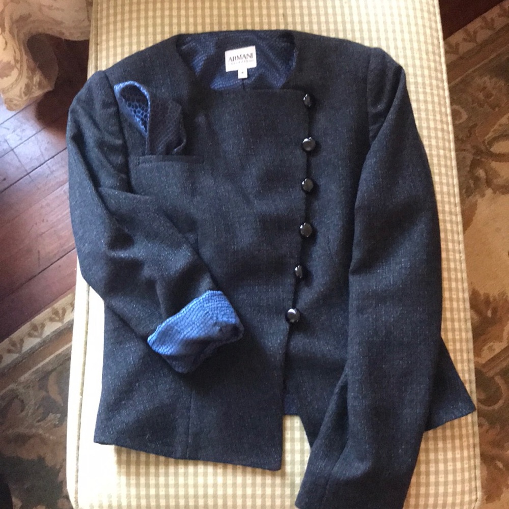 Armani Collezioni wool blazer with pocket square